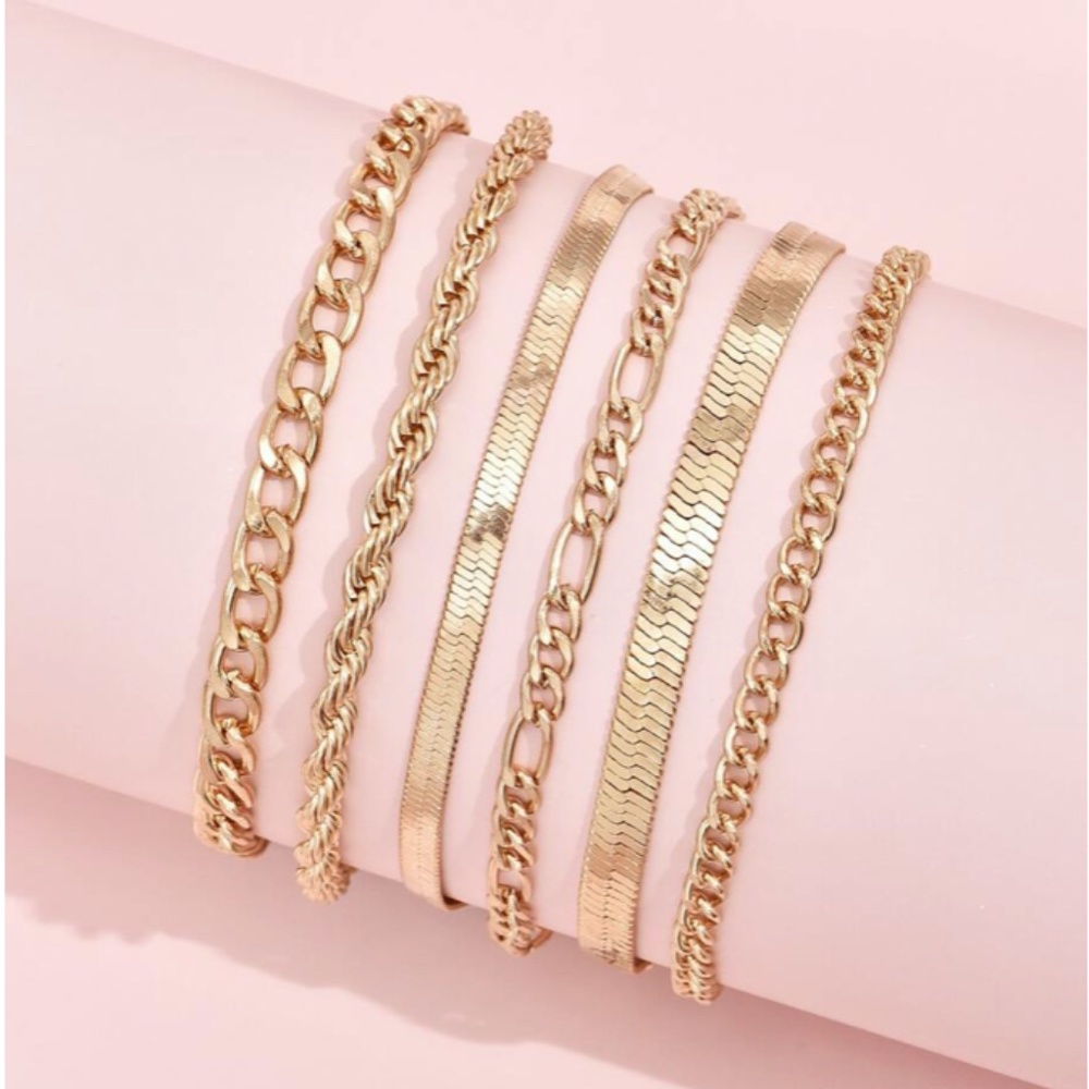 6pcs Simple Chain Bracelet